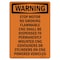 Signmission OSHA, Stop Motor No Smoking Flammable, 24in X 18in, 18" W, 24" L, Portrait, OS-WS-D-1824-V-13550 OS-WS-D-1824-V-13550 - alternate 1